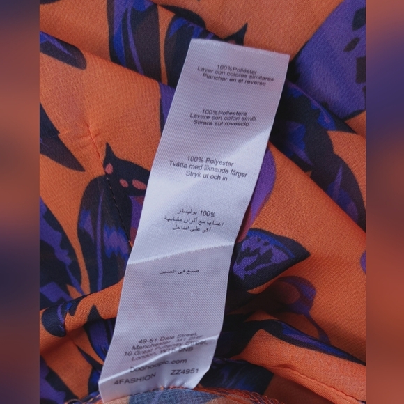 Pretty Little Thing Plus Orange Print Beach Flares Size 22 NWT Beach Tropical - Picture 8 of 11